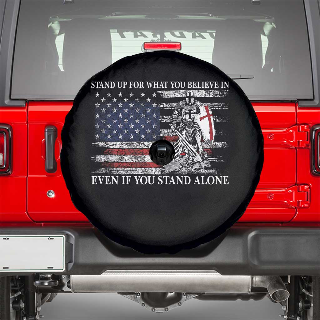 Catholic Knight Templar Spare Tire Cover American Flag Crusader Cross TS10 Black Print Your Wear