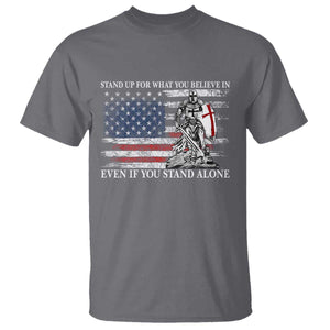 Catholic Knight Templar T Shirt American Flag Crusader Cross TS10 Charcoal Print Your Wear
