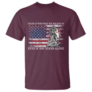 Catholic Knight Templar T Shirt American Flag Crusader Cross TS10 Maroon Print Your Wear