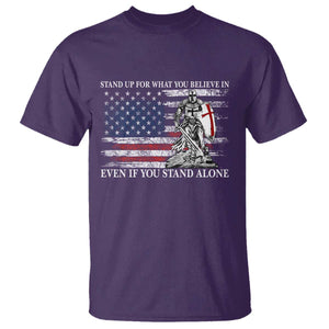 Catholic Knight Templar T Shirt American Flag Crusader Cross TS10 Purple Print Your Wear
