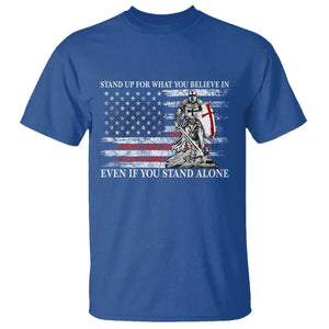 Catholic Knight Templar T Shirt American Flag Crusader Cross TS10 Royal Blue Print Your Wear