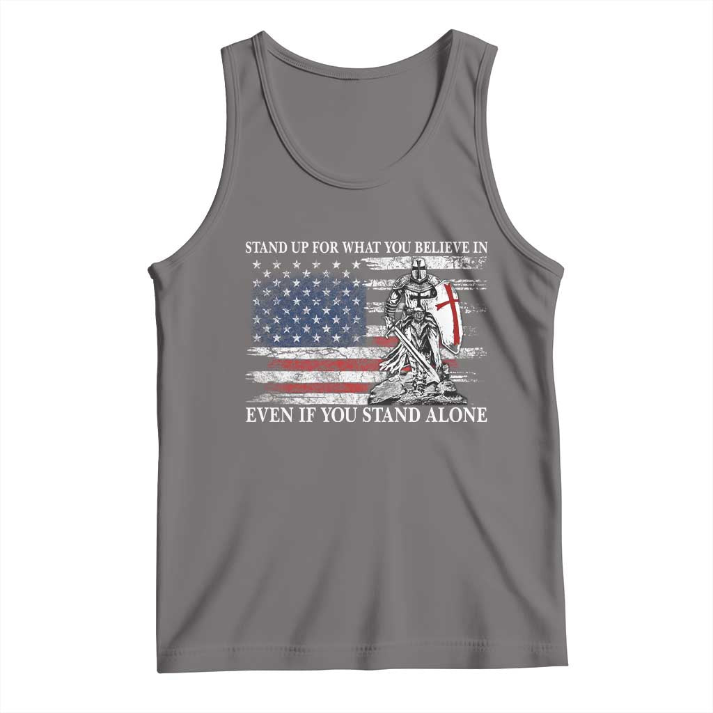 Catholic Knight Templar Tank Top American Flag Crusader Cross TS10 Deep Heather Print Your Wear