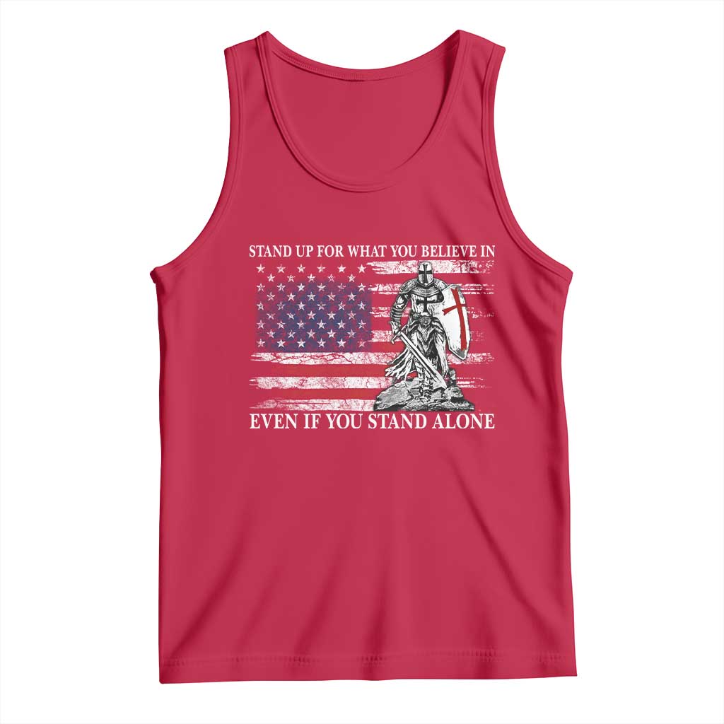 Catholic Knight Templar Tank Top American Flag Crusader Cross TS10 Red Print Your Wear