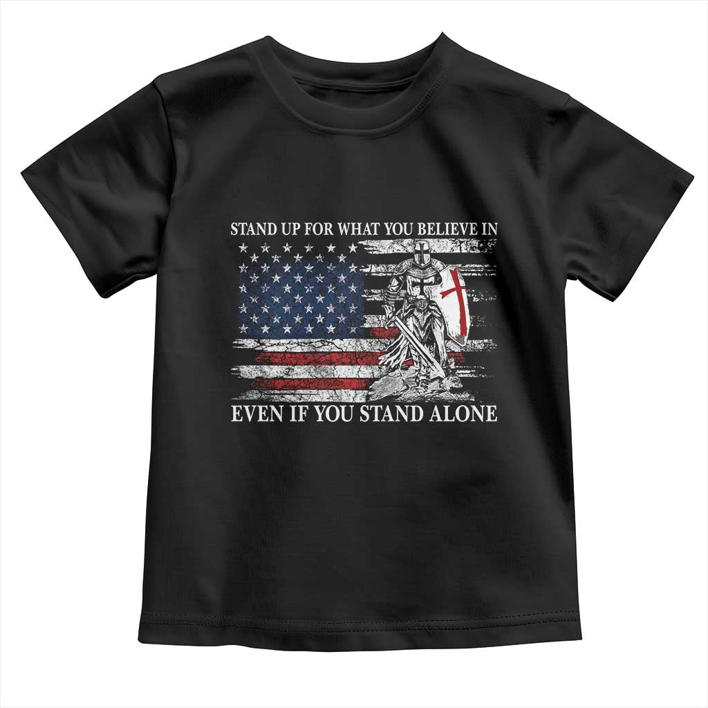 Catholic Knight Templar Toddler T Shirt American Flag Crusader Cross TS10 Black Print Your Wear