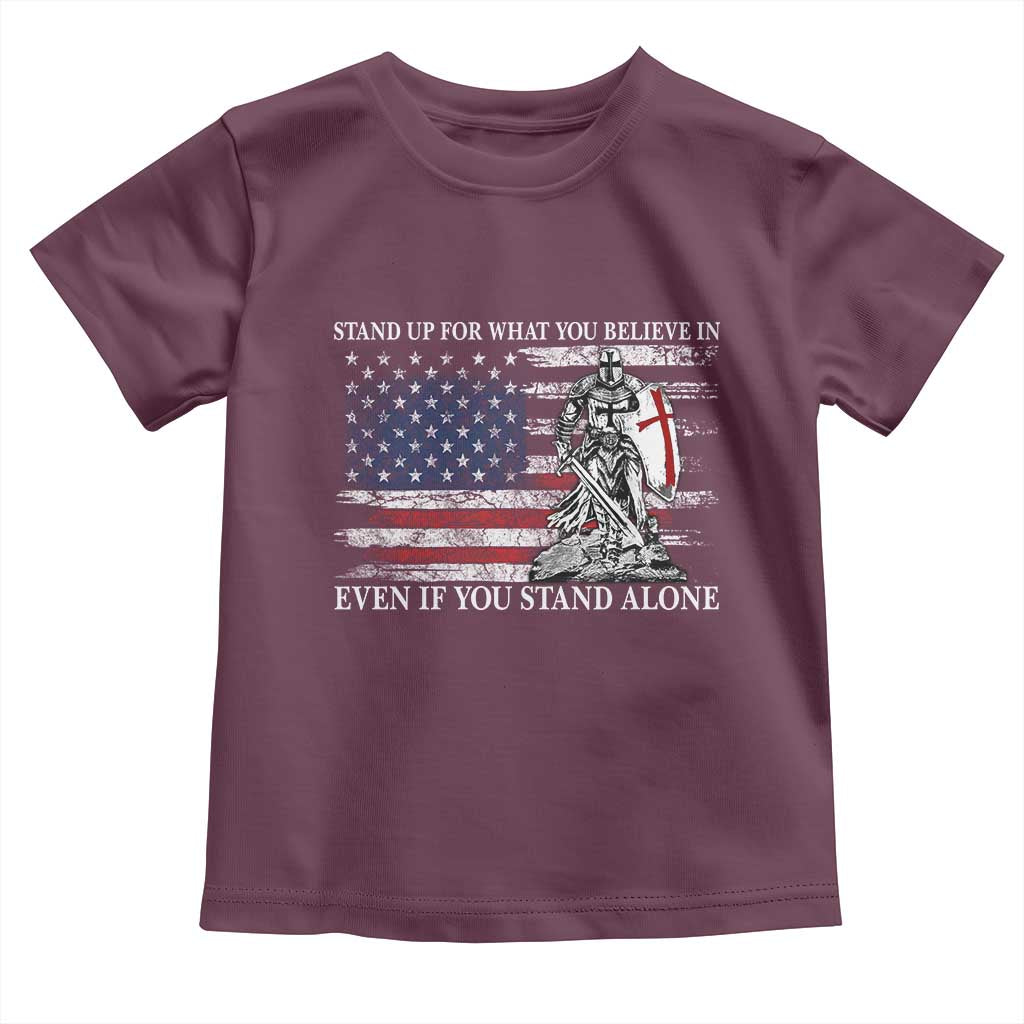 Catholic Knight Templar Toddler T Shirt American Flag Crusader Cross TS10 Maroon Print Your Wear