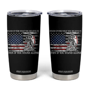 Catholic Knight Templar Tumbler Cup American Flag Crusader Cross TS10 Black Print Your Wear