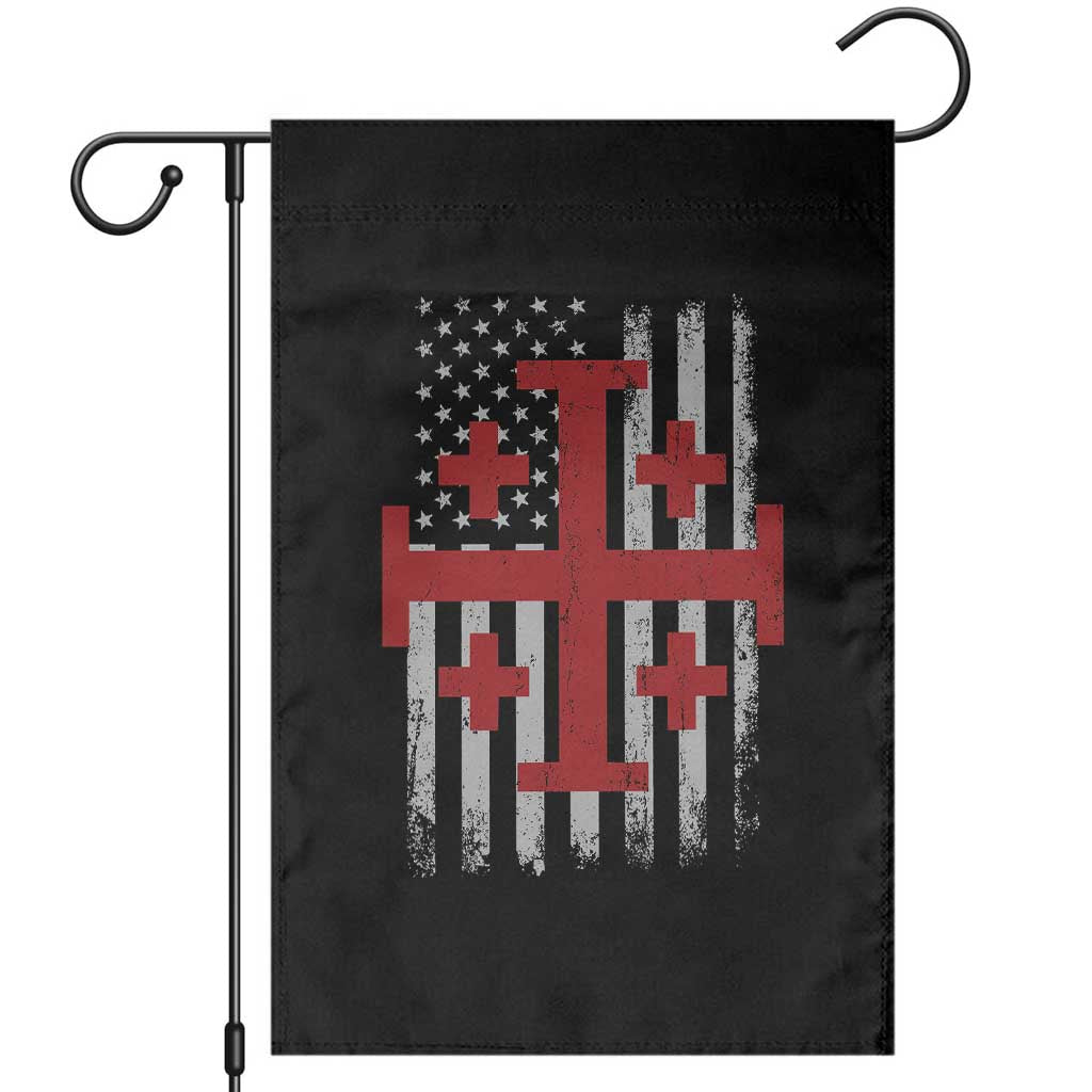 Catholic Crusader Cross Garden Flag Knight Templar Patriotic American Flag TS10 Black Print Your Wear