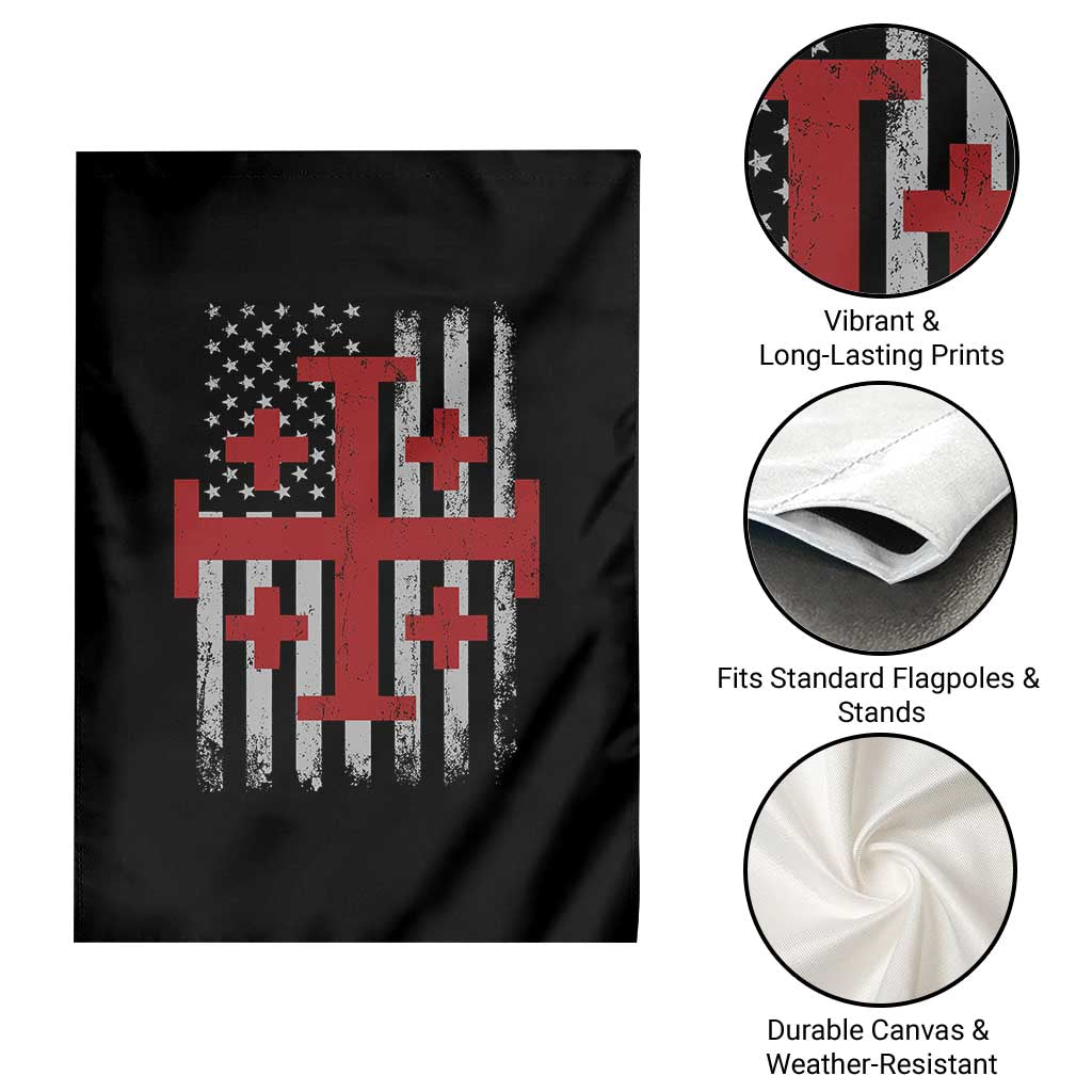 Catholic Crusader Cross Garden Flag Knight Templar Patriotic American Flag TS10 Print Your Wear