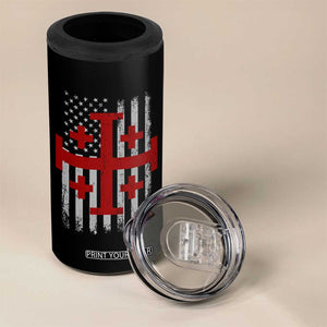 Catholic Crusader Cross 4 in 1 Can Cooler Tumbler Knight Templar Patriotic American Flag TS10 Print Your Wear