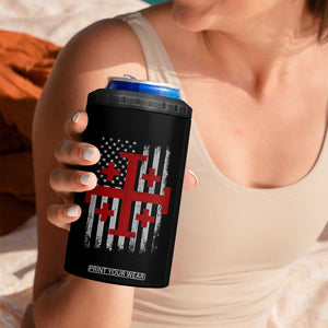 Catholic Crusader Cross 4 in 1 Can Cooler Tumbler Knight Templar Patriotic American Flag TS10 Print Your Wear