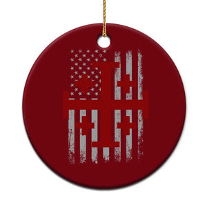Catholic Crusader Cross Ceramic Ornament Knight Templar Patriotic American Flag TS10 1pc Red Print Your Wear