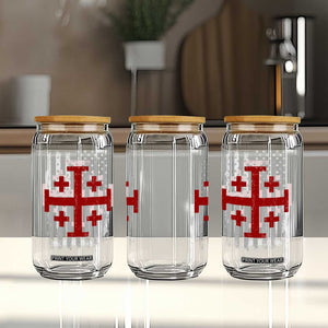 Catholic Crusader Cross Glass Can Knight Templar Patriotic American Flag TS10 Print Your Wear