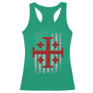 Catholic Crusader Cross Racerback Tank Top Knight Templar Patriotic American Flag TS10 Irish Green Print Your Wear