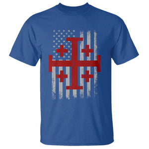Catholic Crusader Cross T Shirt Knight Templar Patriotic American Flag TS10 Royal Blue Print Your Wear