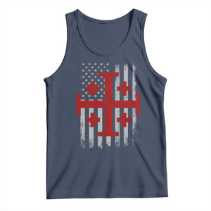 Catholic Crusader Cross Tank Top Knight Templar Patriotic American Flag TS10 Navy Print Your Wear