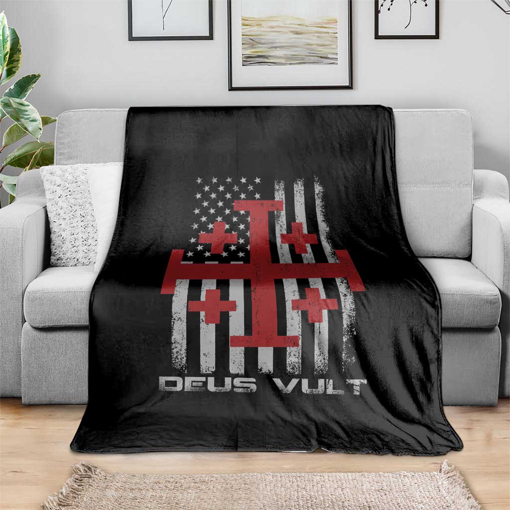 Catholic Knight Templar Crusader Cross Throw Blanket Knight Templar Patriotic American Flag TS10 Print Your Wear