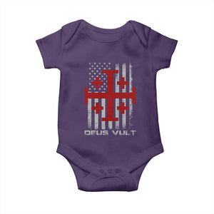 Catholic Knight Templar Crusader Cross Baby Onesie Knight Templar Patriotic American Flag TS10 Purple Print Your Wear