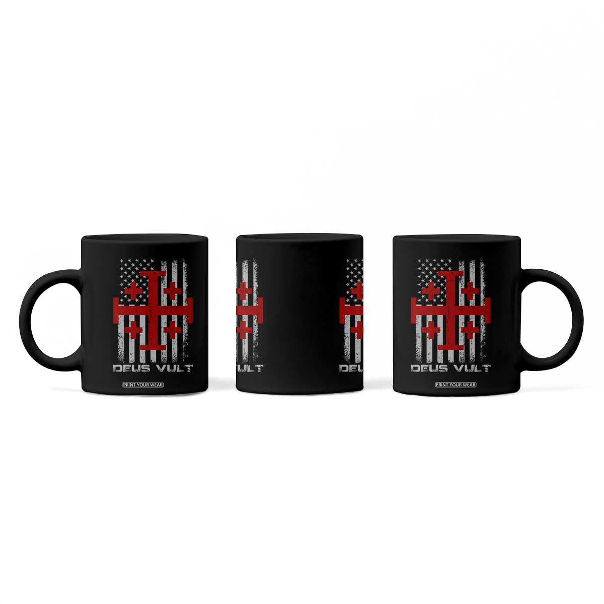 Catholic Knight Templar Crusader Cross Coffee Mug Knight Templar Patriotic American Flag TS10 Print Your Wear