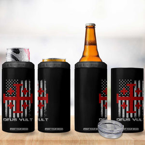 Catholic Knight Templar Crusader Cross 4 in 1 Can Cooler Tumbler Knight Templar Patriotic American Flag TS10 Print Your Wear