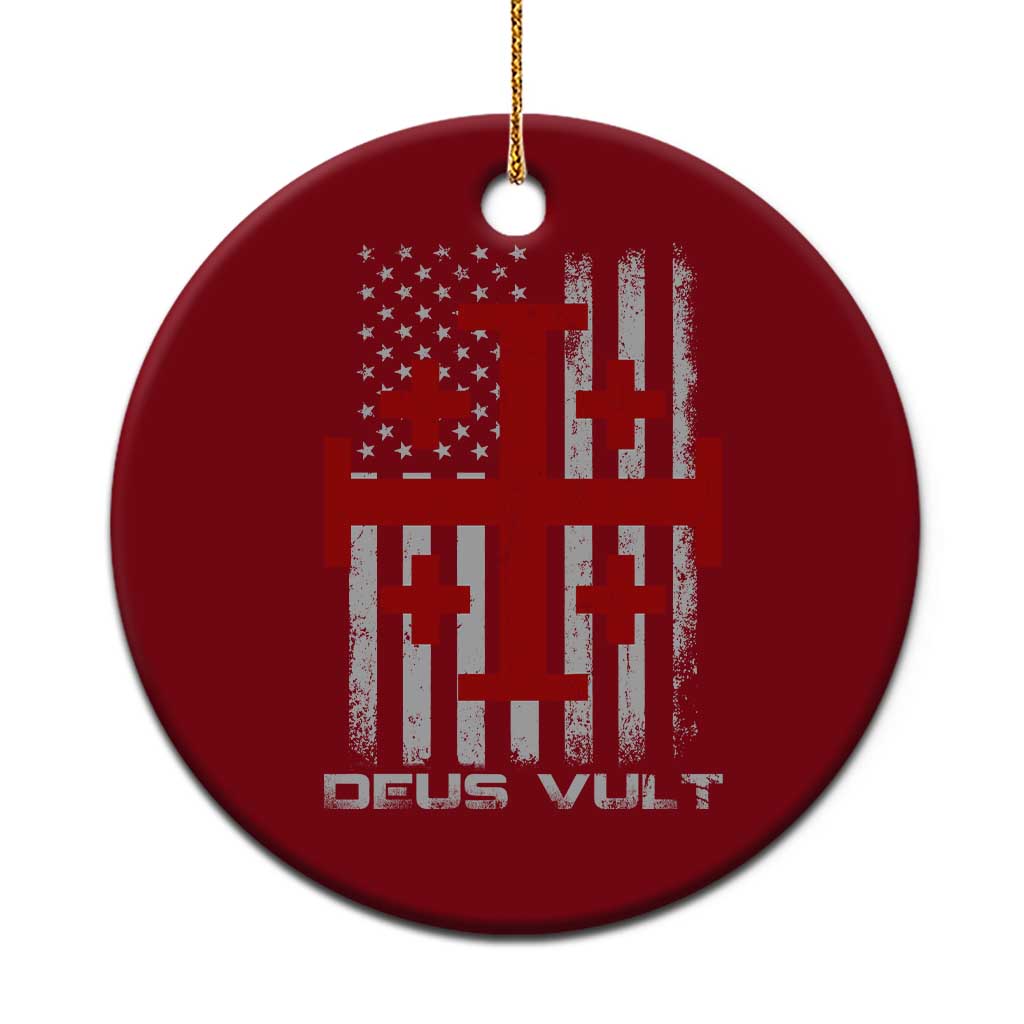 Catholic Knight Templar Crusader Cross Ceramic Ornament Knight Templar Patriotic American Flag TS10 1pc Red Print Your Wear