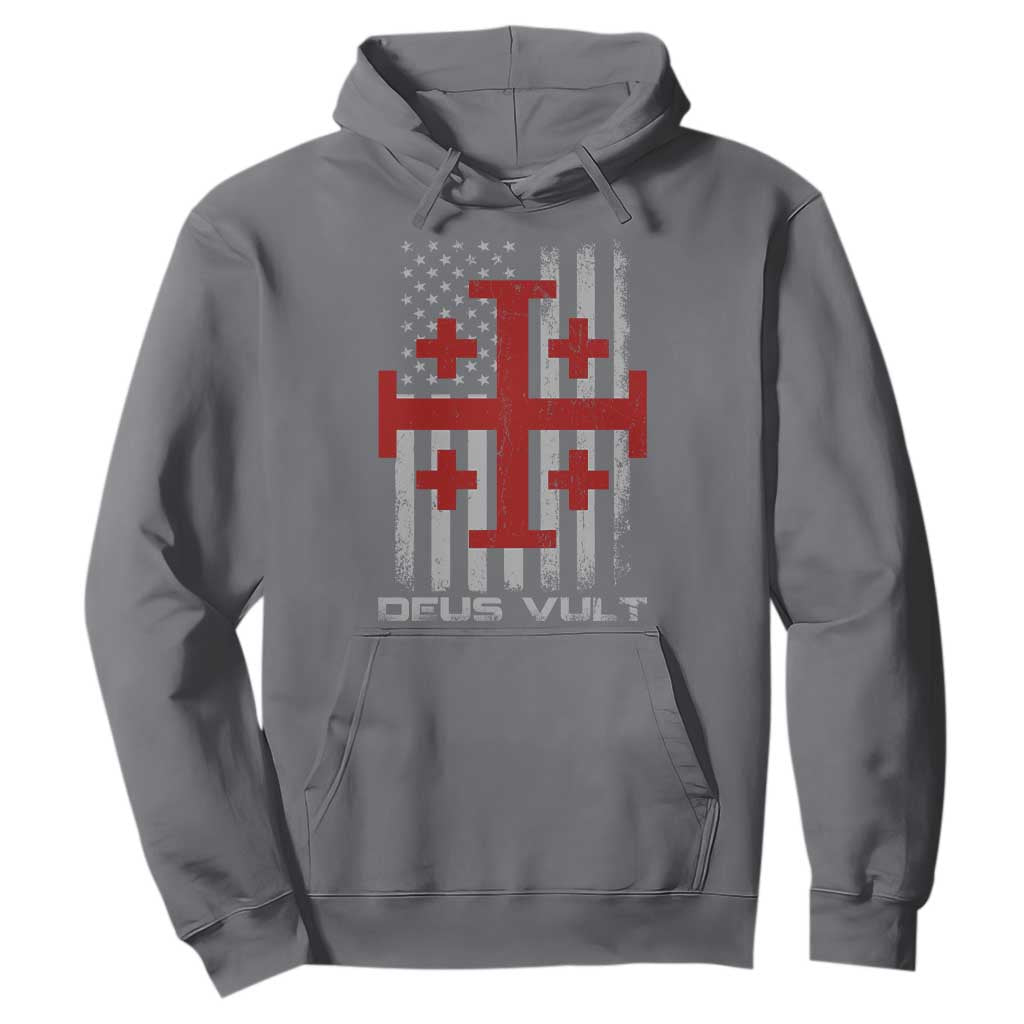 Catholic Knight Templar Crusader Cross Hoodie Knight Templar Patriotic American Flag TS10 Charcoal Print Your Wear