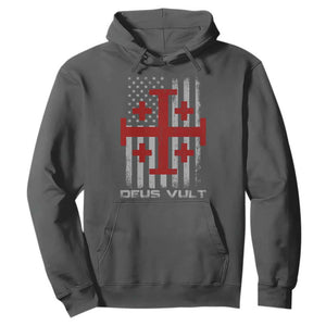 Catholic Knight Templar Crusader Cross Hoodie Knight Templar Patriotic American Flag TS10 Dark Heather Print Your Wear
