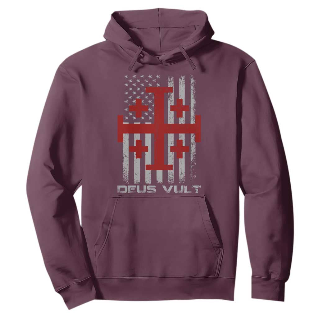 Catholic Knight Templar Crusader Cross Hoodie Knight Templar Patriotic American Flag TS10 Maroon Print Your Wear