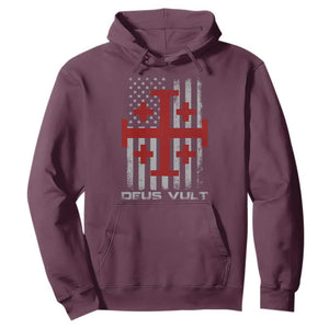 Catholic Knight Templar Crusader Cross Hoodie Knight Templar Patriotic American Flag TS10 Maroon Print Your Wear