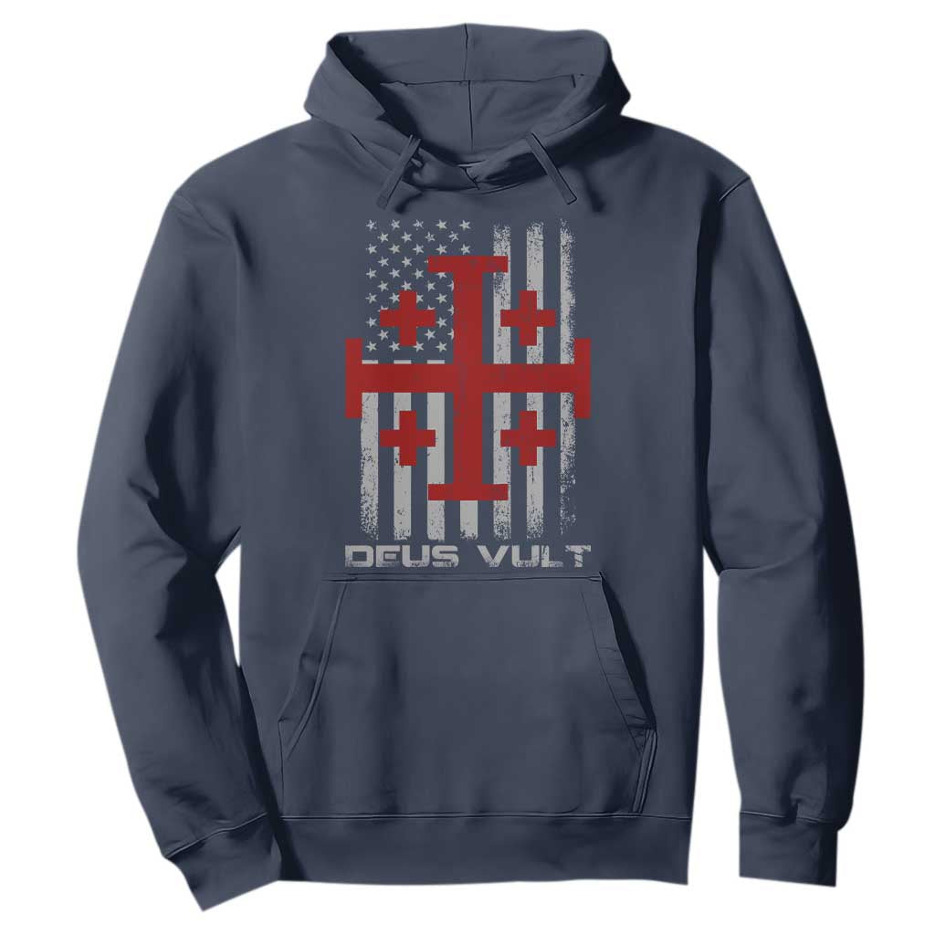 Catholic Knight Templar Crusader Cross Hoodie Knight Templar Patriotic American Flag TS10 Navy Print Your Wear