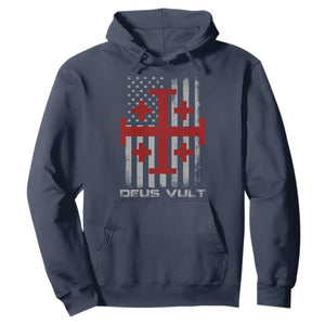Catholic Knight Templar Crusader Cross Hoodie Knight Templar Patriotic American Flag TS10 Navy Print Your Wear