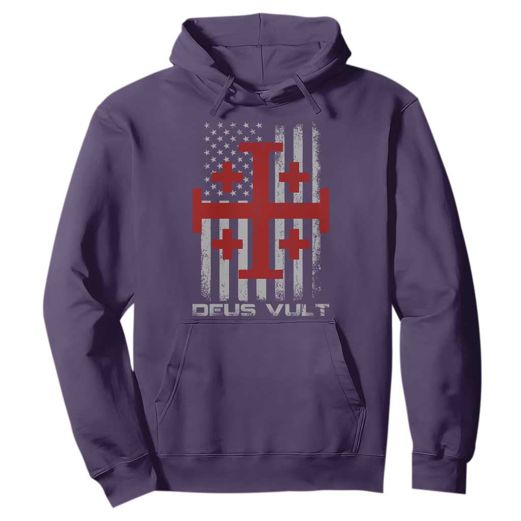 Catholic Knight Templar Crusader Cross Hoodie Knight Templar Patriotic American Flag TS10 Purple Print Your Wear