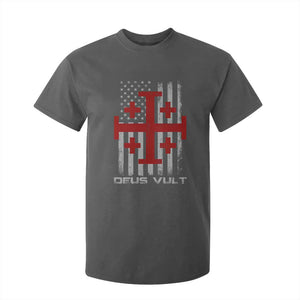 Catholic Knight Templar Crusader Cross T Shirt For Kid Knight Templar Patriotic American Flag TS10 Dark Heather Print Your Wear