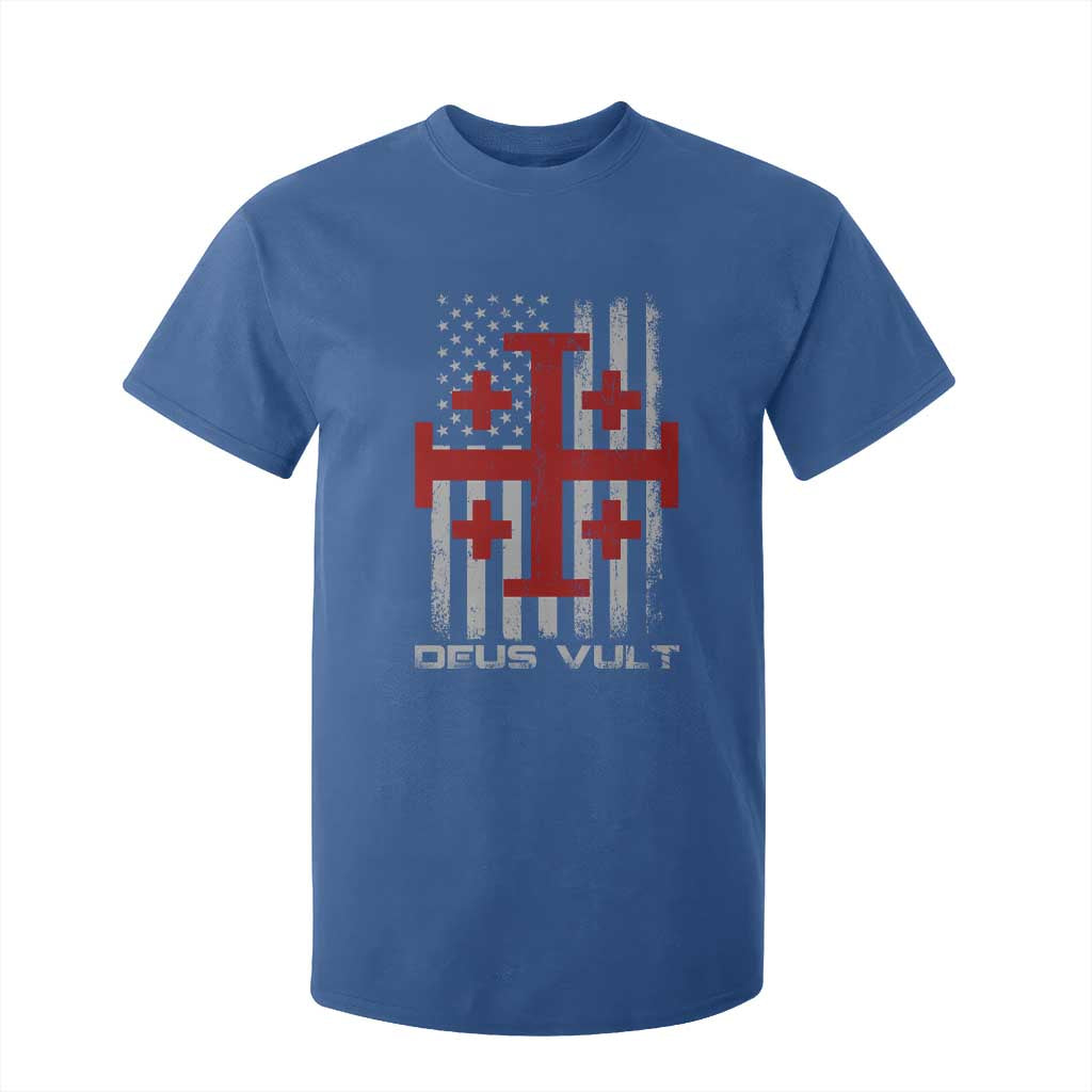 Catholic Knight Templar Crusader Cross T Shirt For Kid Knight Templar Patriotic American Flag TS10 Royal Blue Print Your Wear