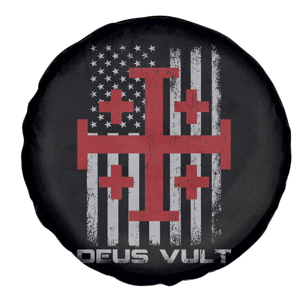 Catholic Knight Templar Crusader Cross Spare Tire Cover Knight Templar Patriotic American Flag TS10 Print Your Wear