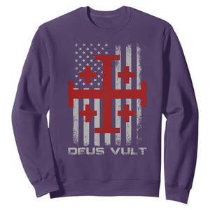 Catholic Knight Templar Crusader Cross Sweatshirt Knight Templar Patriotic American Flag TS10 Purple Print Your Wear