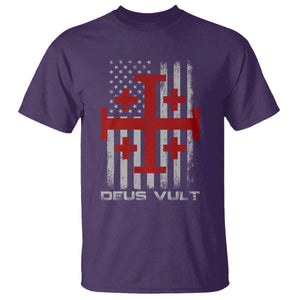 Catholic Knight Templar Crusader Cross T Shirt Knight Templar Patriotic American Flag TS10 Purple Print Your Wear