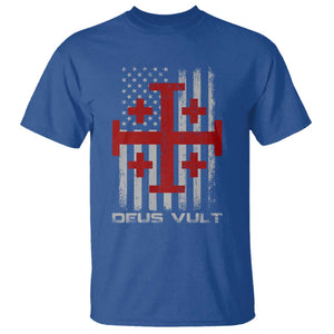 Catholic Knight Templar Crusader Cross T Shirt Knight Templar Patriotic American Flag TS10 Royal Blue Print Your Wear