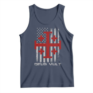 Catholic Knight Templar Crusader Cross Tank Top Knight Templar Patriotic American Flag TS10 Navy Print Your Wear