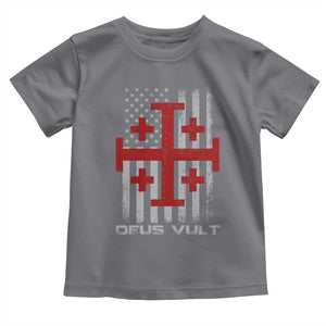 Catholic Knight Templar Crusader Cross Toddler T Shirt Knight Templar Patriotic American Flag TS10 Charcoal Print Your Wear