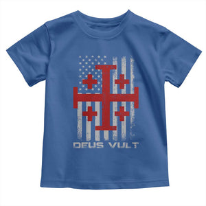 Catholic Knight Templar Crusader Cross Toddler T Shirt Knight Templar Patriotic American Flag TS10 Royal Blue Print Your Wear