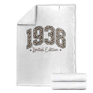1936 Retro Birthday Throw Blanket 90 Year Old Leopard 90th Birthday Gifts For Women TS10 White Print Your Wear
