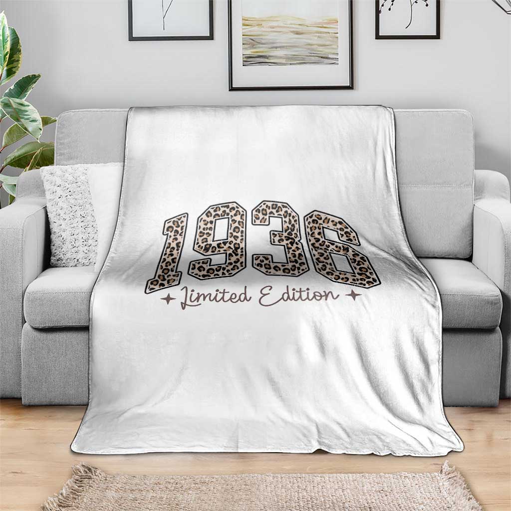 1936 Retro Birthday Throw Blanket 90 Year Old Leopard 90th Birthday Gifts For Women TS10 Print Your Wear