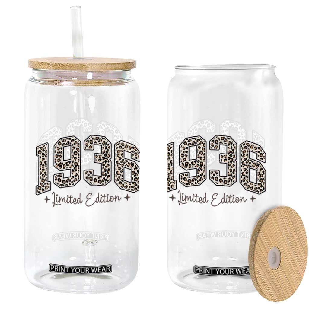 1936 Retro Birthday Glass Can 90 Year Old Leopard 90th Birthday Gifts For Women TS10 Print Your Wear