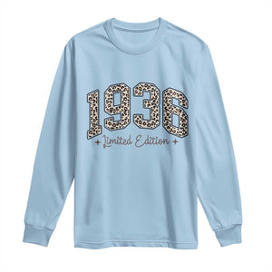1936 Retro Birthday Long Sleeve Shirt 90 Year Old Leopard 90th Birthday Gifts For Women TS10 Light Blue Print Your Wear