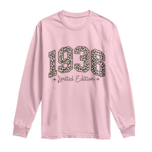 1936 Retro Birthday Long Sleeve Shirt 90 Year Old Leopard 90th Birthday Gifts For Women TS10 Light Pink Print Your Wear