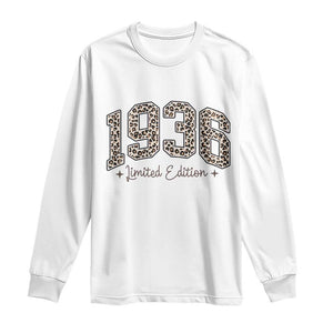 1936 Retro Birthday Long Sleeve Shirt 90 Year Old Leopard 90th Birthday Gifts For Women TS10 White Print Your Wear