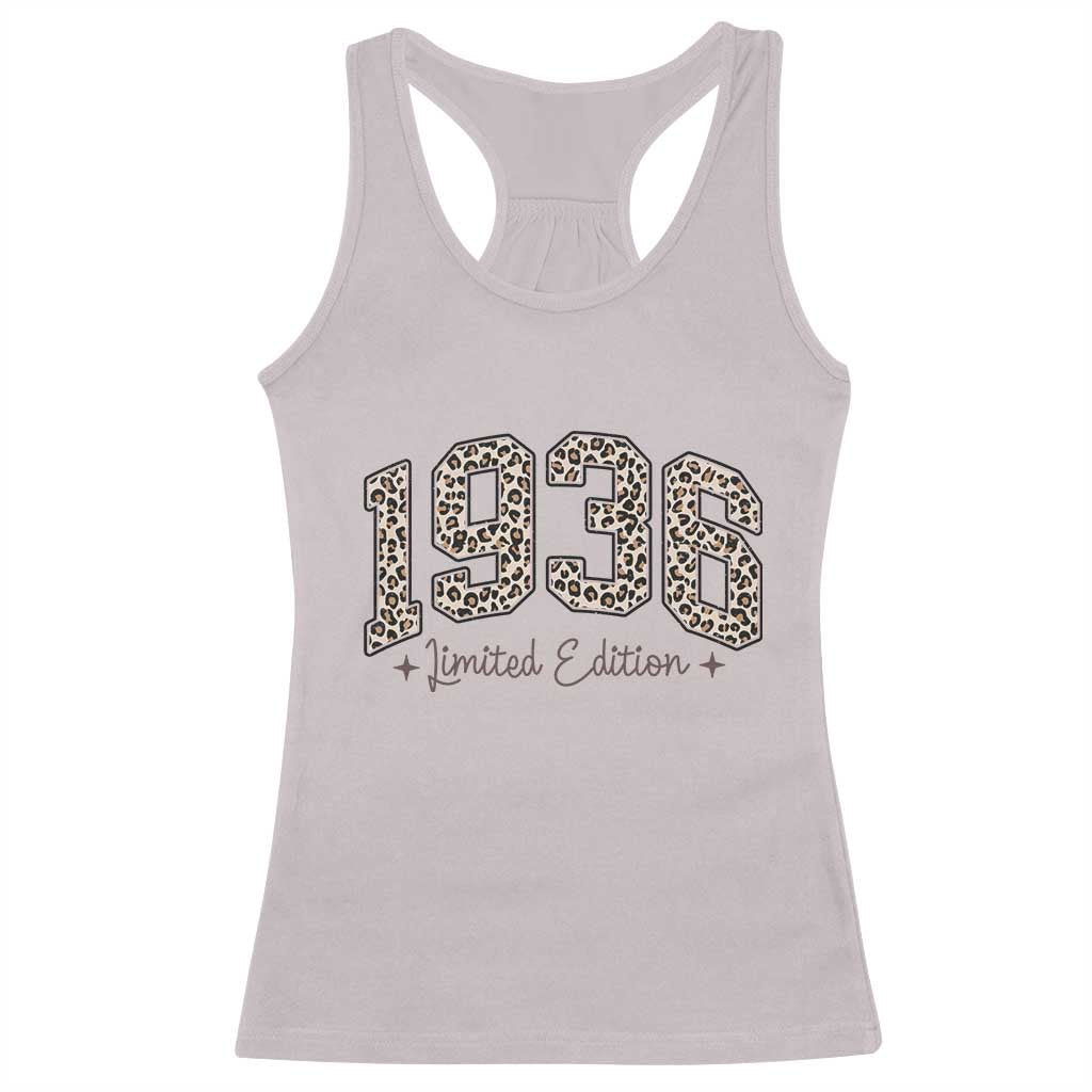 1936 Retro Birthday Racerback Tank Top 90 Year Old Leopard 90th Birthday Gifts For Women TS10 Ice Gray Print Your Wear