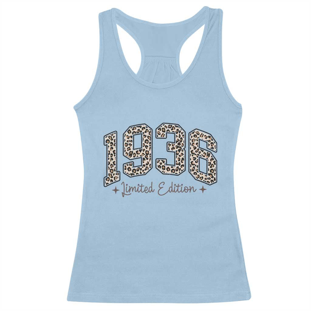 1936 Retro Birthday Racerback Tank Top 90 Year Old Leopard 90th Birthday Gifts For Women TS10 Light Blue Print Your Wear