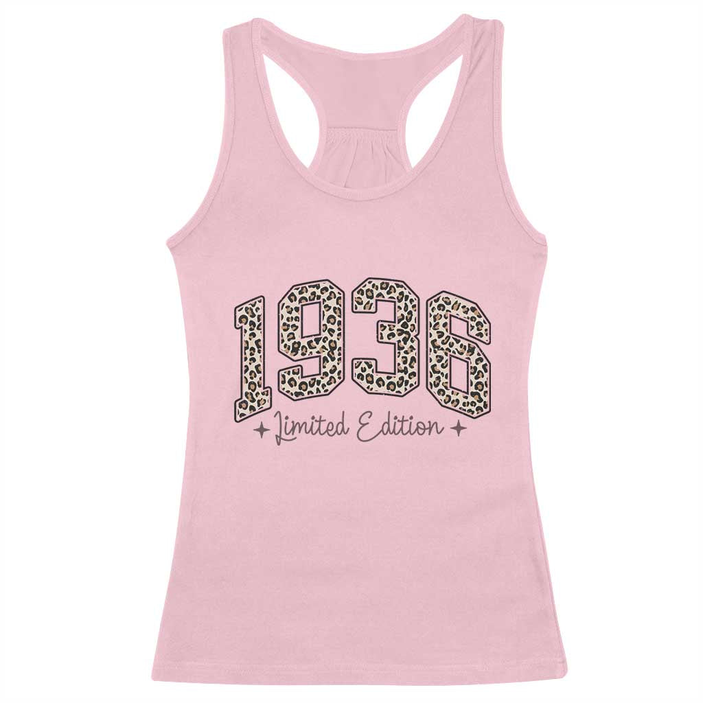 1936 Retro Birthday Racerback Tank Top 90 Year Old Leopard 90th Birthday Gifts For Women TS10 Light Pink Print Your Wear