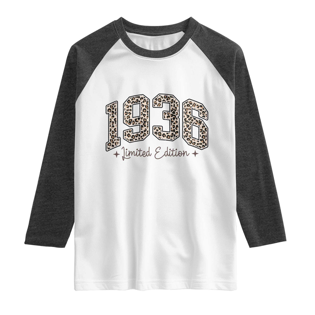 1936 Retro Birthday Raglan Shirt 90 Year Old Leopard 90th Birthday Gifts For Women TS10 White Heather Charcoal Print Your Wear